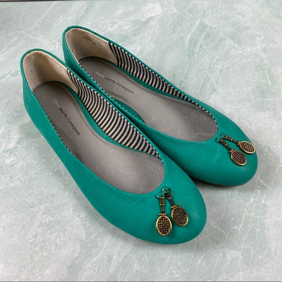 Anthropologie Pilcro & the Letterpress teal flats - Picture 1 of 8